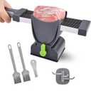 Fresh Meat Slicer, Cleaver Kitchen Knife Set Manual Meat Slicer for Beef Pork, Adjustable Thickness 2mm or 4mm, Manual Jerky Slicer for Home Cooking BBQ Hot Pot(COLOR:Black)