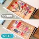 Clear Plastic Drawer Organizer Storage - 25Pcs 4 Size Desk Bathroom Kitchen Organizers and Accessories Office Organization, Vanity Stackable Drawers Bins Trays Containers Dividers Makeup Sets