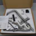 ROVATE 3-in-1 Kitchen Faucet with Water Filter Chrome - 4-Mode Pull-Out Sprayer, Dual Handle, Drinking Water Faucet, 1 or 3 Hole Installation, Includes Deck Plate (Without Filtration Device)