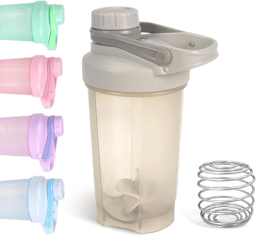 D.Y.A 16oz Shaker Bottle, Leak Proof Sports Shaker for Protein Shakes, Pre & Post Workout, BPA Free, Grey