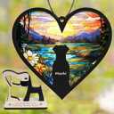 6'' Dog Heart Memorial Suncatcher Custom Name Dog Breed Pet Ornament Window Hanging Sympathy Gift Loss of Pet Passing Away Remembrance Gifts for Dog Lovers in Loving Memory H11-BLA-6-B11-01