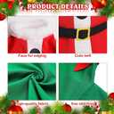 2 Set Christmas Goose Outfit Lawn Porch Goose Clothes Christmas Costume for Geese Xmas Patio Yard Outdoor Decor(23 Inch,Elf, Santa)