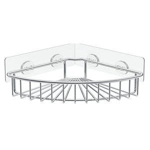 SMARTAKE 1-Pack Corner Shower Caddy, SUS304 Stainless Steel, Wall Mounted Bathroom Shelf with Adhesive, Storage Organizer for Toilet, Dorm and Kitchen (Silver)