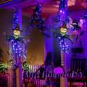 2 x Solar Halloween Decorations Outdoor, Pumpkin Hanging Decor