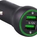 Mini 48W 4.8A Metal Dual USB Car Charger Adapter Black for iPhone 12 11 Pro Max XS XR X Plus 8 7 Galaxy S20 Ultra S10 S10+S10E Note LG iPad Pro Air Huawei Moto Pixel MP4 MP3