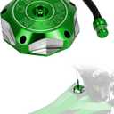JFG RACING Billet Gas Fuel Tank Cap Cover for KX85 KX100 14-23/KX250 05-08 19-23/KLX110L 10-20/KX250F KX450F 06-18/KX450 19-23/KLX450R 08-15 18-19/KFX450R 08-23-Green