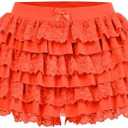 Women's Y2K Lace Ruffer Shorts Sexy Boyshorts Layered Pumpkin Skirt Cute Sweet Pettipants S
