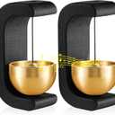 Zonon 2 Pcs Magnetic Wooden Wind Chime Doorbell Decoration Shopkeepers Bell for Door Opening C Shape for Housewarming Gift Refrigerator Room Garden Restaurant (Black)
