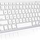 OMOTON Wireless Keyboard for Mac, Keyboard for Mac, Stable Bluetooth & Ultra-Slim Portable, Ergonomic Design, Compatible with MacBook Pro/Air/iMac, Silverwhite