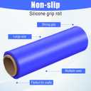 2 Rolls Non Slip Material Roll, 8" x 3.25 ft Blue Silicone Grip Non Slip Mat, Cut to Size Mat Large Table Pads for Eating Aids, Baking, Crafts, Table, Counter, Drawer or Any Surface