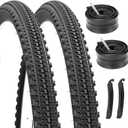 Hycline Gravel Bike Tires Set: 2-Pack 700x38C/40C/42C Folding High-Density Wear-Resistant All-Terrain Bicycle Tires with Butyl Rubber Tubes & Tire Levers for Gravel, Hybrid, MTB & Road Bikes