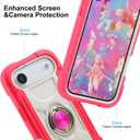 MARKILL Compatible with iPhone Air Case 6.5 Inch 2025 with 360 Degree Rotate Ring Stand, Military Grade Drop Protection Full Body Rugged Protective Case Kids Hot Pink