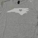 North Carolina Heart State Silhouette T-Shirt, Heather Gray, Medium