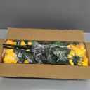 Waipfaru 4 Large Bundles Artificial Fake Flowers Plants for Fall Outdoor Outside Decor, Faux Silk Yellow Camellia UV Resistant Realistic for Planter Front Door Porch Patio Balcony Decoration