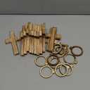 Potchen 12 Pcs Easter Wooden Crosses Napkin Rings Holders Rustic Religious Serviette Buckles Decorations for Communion Baptism Christening Church Wedding Table Setting Supplies