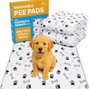 GREEN LIFESTYLE Washable Pee Pads for Dogs - Waterproof Reusable Puppy Pads with Anti-Slip Backing, Pet Training Pad for Puppy Playpen, Crate, Whelping Box, Potty Training (Pack of 2 - 48x48)