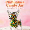 Chihuahua Candy Jar, Cute Airtight Dog Snack Container for Cookies, Candy, Coffee Pods, Pet Treat Jar, Cookie Jar with Lid, Large Animal Shaped Food Storage Kitchen Canister, Pet Lovers Gift