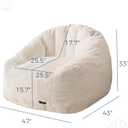 MAXYOYO Giant Bean Bag Chair, Oversized Bean Bag Couch for Adults and Kids, Faux Fur Shell-Shaped Large Chair with Filler, Stuffed Big Accent Sofa Lounge Floor Sofa for Reading, Beige, Standard
