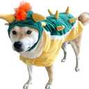 ComfyCamper Hat and Suspenders Dog Costume - X Large Medium Small Lab Star Space Cosplay Halloween Costumes, Small, Orange