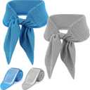 2-Pack Cooling Neck Wraps, Removable Fabric Cover + 220g highEfficiency Gel, Neck Coolers for Hot Weather, Leak-Proof Ice Pack, 360 Soft Wrap, Cool Relief