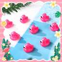 50 Pcs Mini Flamingo Rubber Duck Bulk Cute Pink Flamingos Bath Toys Floating Squeaky Toy Rubber Duckies for Baby Shower Cake Decoration Classroom Prizes Holiday (1.4 Inch)