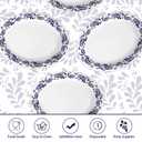 Grencian 100Pcs Mexican Talaver Oval Paper Plates 10" x 12" Large Heavy Duty De Barro Mexicanos Plates White Blue Floral Clay Dessert Platters for Mexican Party Birthday Wedding Party Decoration