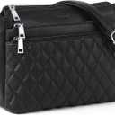 TANTOMI Purses for Women Crossbody Bags for Women Medium Crossbody Purses Shoulder Bags with Multi Zipper Pocket (Black)