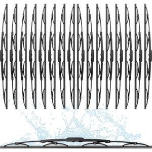 BBTO 16 Pack Wiper Blades 22 Inch Silicone Windshield Wipers All Seasons Durable Automotive Replacement Wiper Blades for Cars Front Windshield Universal U/J Hook Passenger and Driver