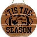 2 x Fall Football Vintage Wooden Hanging Sign Tis The Season Autumn Thanksgiving Wall Door Decor Fall Decorations for Home Office Classroom Party Living Room Porch Indoor Outdoor