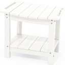 SERWALL Shower Bench, 18" Shower Stool for Inside Shower, HDPE Waterproof Shower Seats for Adults with Storage Shelf & Handles, 360 lbs Capacity- White