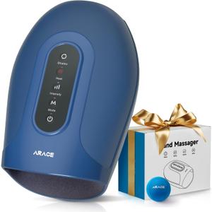 Hand Massager with Heat and Compression, Cordless Hand and Wrist Massager for Arthritis and Carpal Tunnel Relief, Roller Kneading Massage for Palm, Birthday Christmas Gifts for Women Men