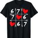 Six Seven 67 Meme 6 7 Valentines Day Heart Men Women Kids T-Shirt (Black, Small)