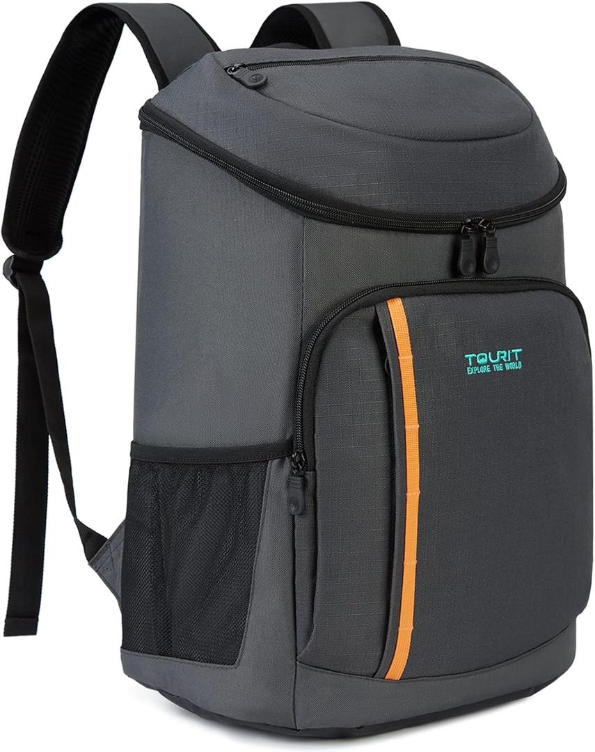 TOURIT Cooler Backpack 30 Cans Lightweight Insulated Backpack Cooler Leak-Proof for Men and Women (Dark Grey)