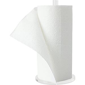 WORHE Paper Towel Holder Countertop Clear Acrylic 5.9" Diameter Thickening Sturdy Base,for Kitchen Bathroom, Paper Towel Dispenser for Tear Tissue Roll 1 Pack (YGC001)