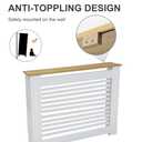 Wisfor Deep Tall Radiator Cover Cabinet: External 36.4inch Height Heater Covers with Natural Wood Texture Top - Inner 35.6inch Thickened MDF Radiator Shelf for Home (Horiz‌-M 35.6x41.3x7.1in)