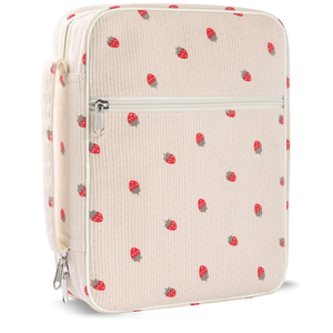 Bible Cover Case for Women,Large Bible Tote Bags Organizer Corduroy Carrying Case for Girls,Bible Study Supplies Accessories Christian Gifts for Women(Strawberry M) Bible Cover Case for Women,Large Bible Tote Bags Organizer Corduroy Carrying Case for Girls,Bible Study Supplies Accessories Christian Gifts for Women(Strawberry M)