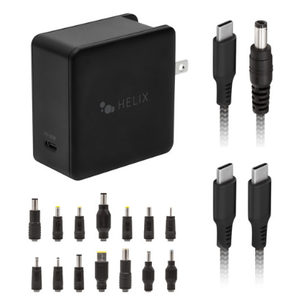 Helix 65W Universal USB-C Laptop Charger Power Adapter (ETHNBC65U) Black
