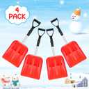 Lasnten 4 Pcs Kid's Snow Shovel Plastic Digging Lightweight Portable Beach Shovels for Kids Boys Girls Home Yard Garden Outdoor Activities Snow Removal(Red)