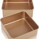 Baking Sheet Pans, 2 Pack Nonstick Baking Sheet Pans, Cookie Sheet, Brownie Pan, Bread Pan for Toaster Oven, Small Baking Tray, Bakeware for Cakes, Cookies & Breads (7 Inches)