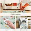 Washable Area Rug 5'7' Green Large Living Room Rug Dirty Pink Blue Floral Non-Slip Soft Boho Colorful Oriental Vintage Bedroom Carpet Dining Room Nursery Home Office Indoor Decor