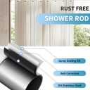 White Shower Curtain Rod 34-66 Inches(2.8-5.5ft) Adjustable Shower Rod No Drilling Non-slip Never Rust Shower Tension Rod for Bathroom Bedroom Windows Outdoor Garden