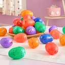 JOYIN 72 Pcs Plastic Iridescent Printed Bright Easter Eggs 3.15" Tall for Easter Hunt, Basket Stuffers Fillers, Classroom Prize Supplies, Filling Treats and Party Favor