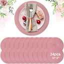 Buryeah 12 Inch Round Place Wedding Circle Woven Place mats Boho Decor Washable Dining Table Mats Table Scape Hosting Friends for Birthday Dinner Parties(Pink,10 Pieces)