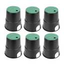 Pack of 6 Electrical Splice Box, 6'' Diameter Underground Electrical Junction Box, Sprinkler Valve Boxes for Garden Farm, Inground Electrical Box for Outdoor Electrical Wiring Splices, Black