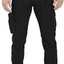 Mens Cargo Pant 100% Cotton Slim-Fit Relaxed Tactical Hiking Heavy Duty Workwear 6 Pockets Outdoor Cargo Works Pants Size S