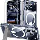 xiwxi for iPhone 17 Pro Max Case with Kickstand,[Compatible with Magsafe][1*Screen Protector],Military-Grade Protection & Anti-Yellowing,Magnetic Phone Case for iPhone 17 Pro Max,Clear