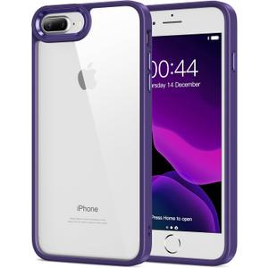HOOMIL Case for iPhone 7 Plus/iPhone 8 Plus 5.5-Inch, Non-Yellowing, Drop Protection, Anti-Scratch Transparent Hard Back Phone Cover - Purple