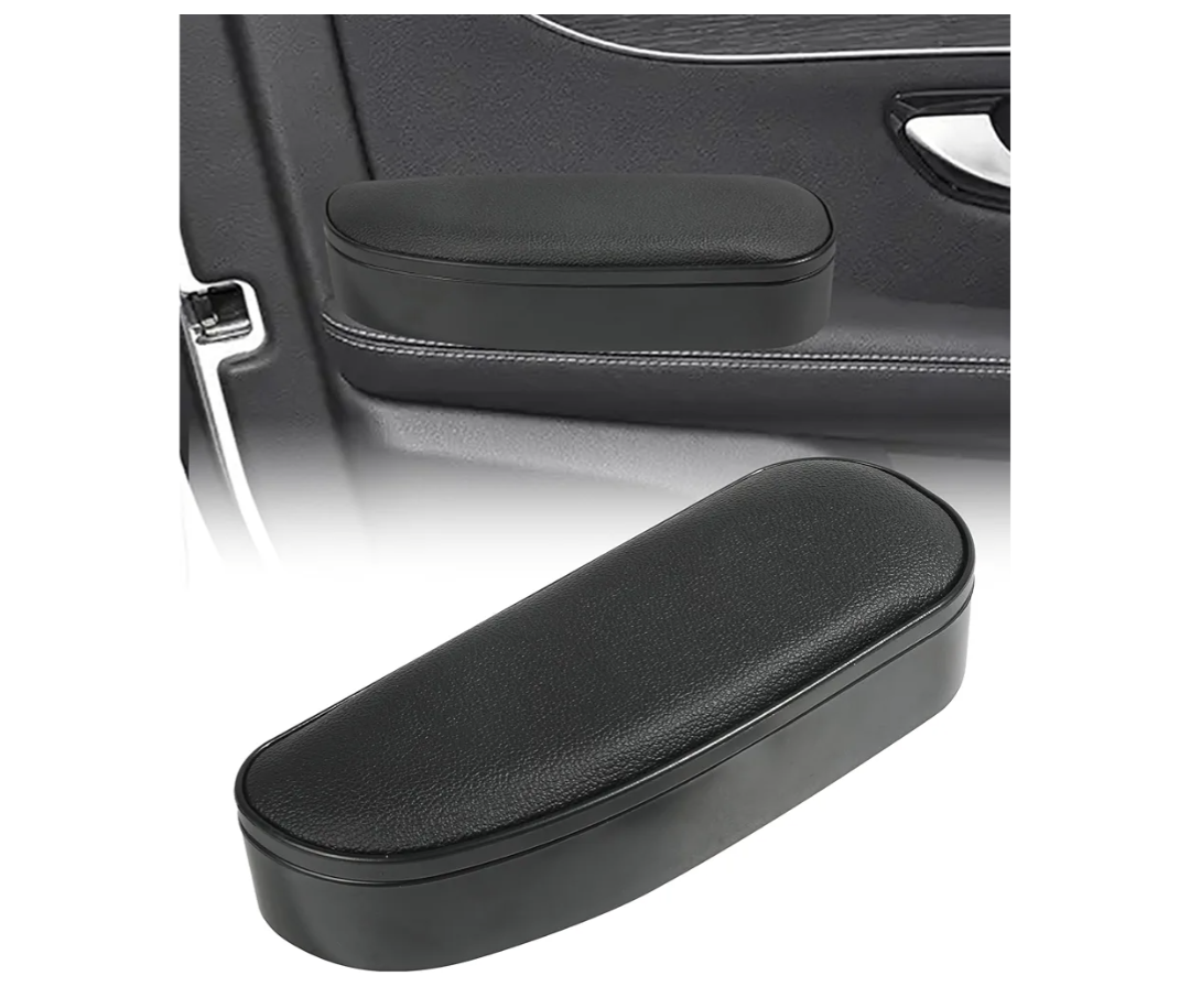 Armrest Cushion,Car Accessories Arm Rest Pads,Auto Side Door Armrest Pillow Relieve Driver Arm Fatigue,Soft Aoto Armrest Pillow with Storage Box,Suitable for Most Cars,Trucks,SUVs,RVs (Black)