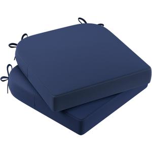 AAAAAcessories Outdoor Seat Cushions for Chairs, Waterproof, Fade-Resistant Patio Furniture Replacement Cushions, 17" x 16" x 2", Set of 2, Navy Blue