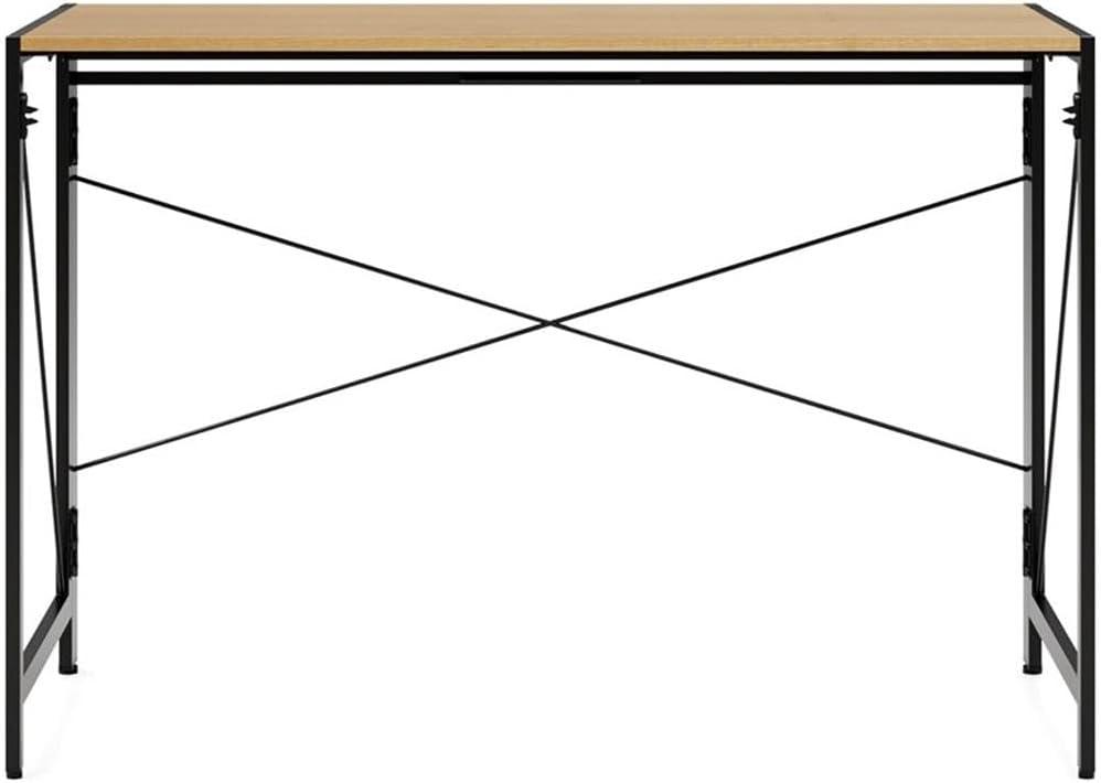 Hirsh Industries Space Solutions 43 inch Metal Folding Home Office Desk Black/Teak